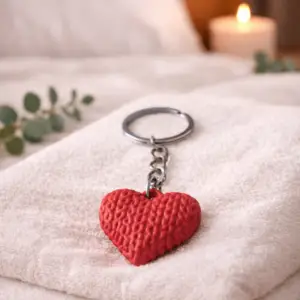 Porte-clés cœur texturé – Création 3D