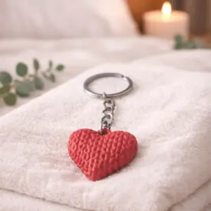 Porte-clé cœur imprimé en 3D à Cholet, disponible en 10 couleurs